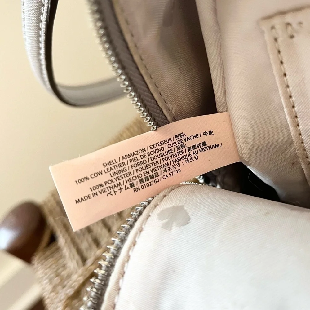 Kate Spade Bag Women’s Gray Leather Mini Cameron Backpack Convertible Straps